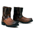Milwaukee Leather Mens Brown Two-Tone Full Grain Leather Easy Pull-On Motorcycle Harness Boots MBM9008-13