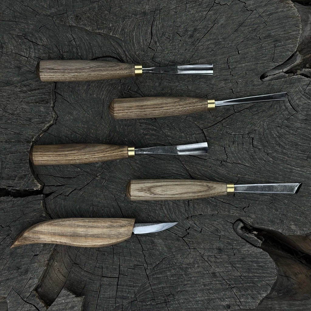 5-Piece Hand-Forged Wood Carving Set