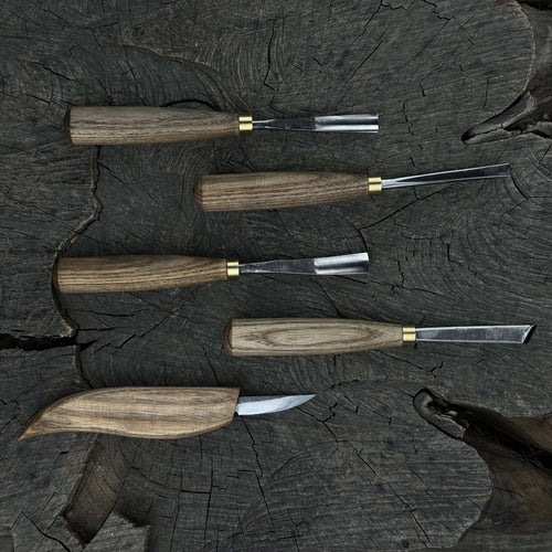 5-Piece Hand-Forged Wood Carving Set
