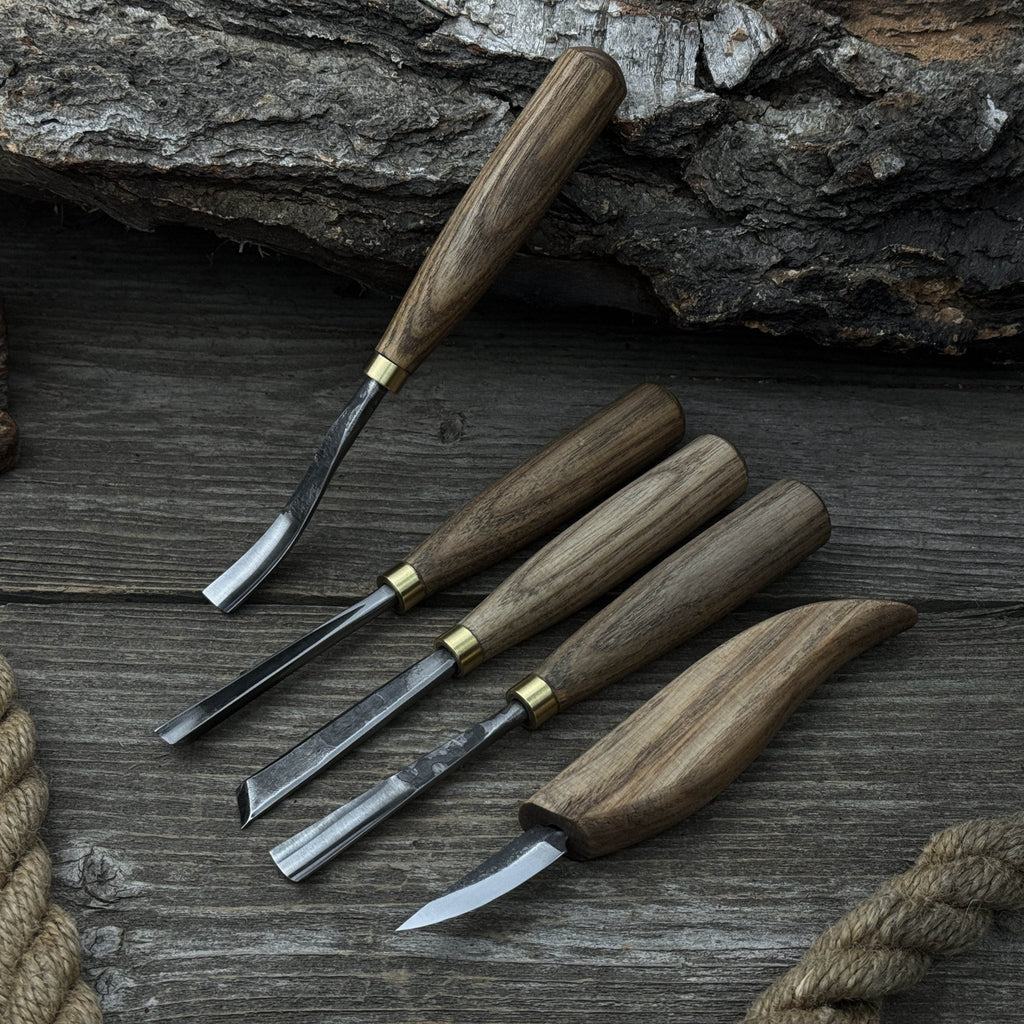 5-Piece Hand-Forged Wood Carving Set
