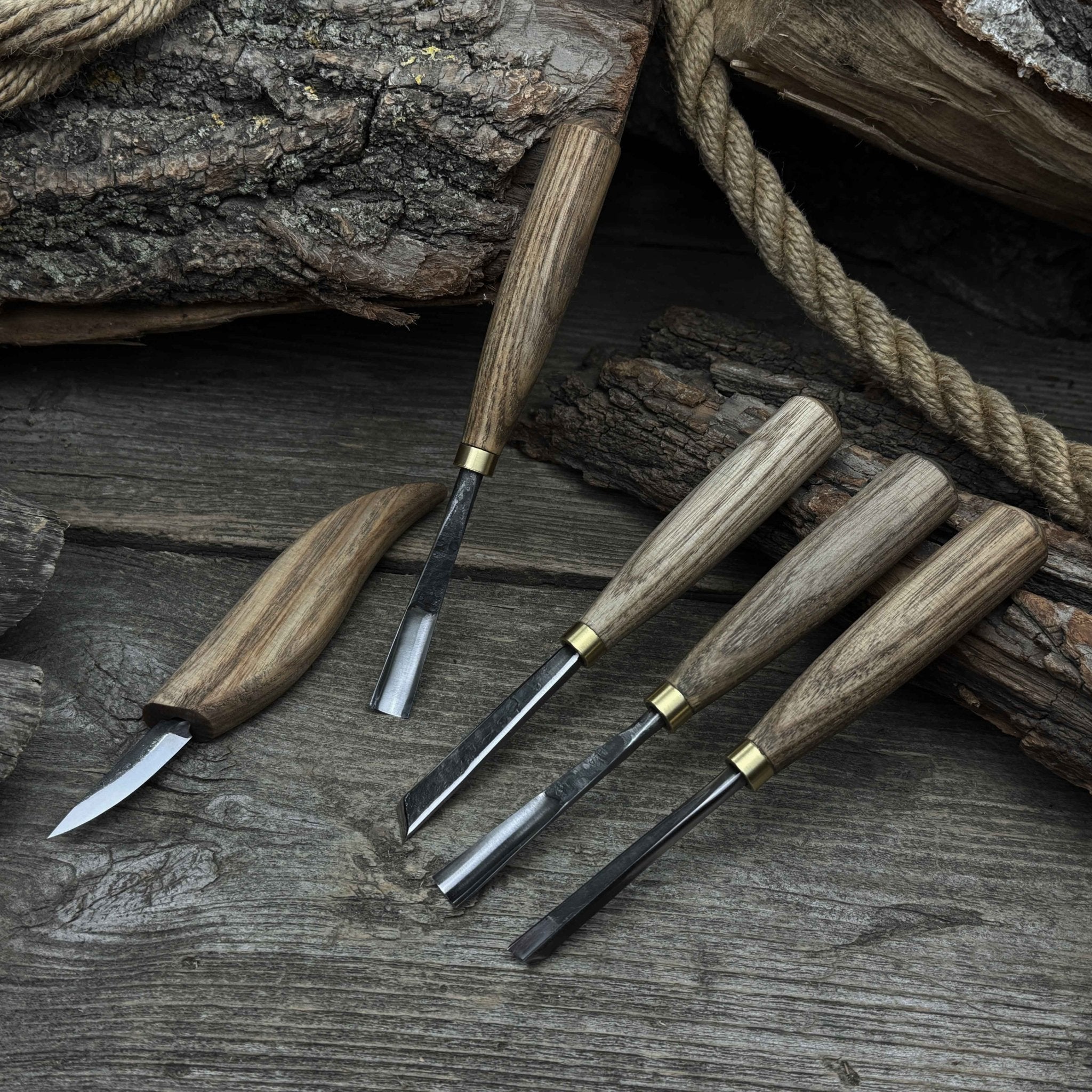 5-Piece Hand-Forged Wood Carving Set