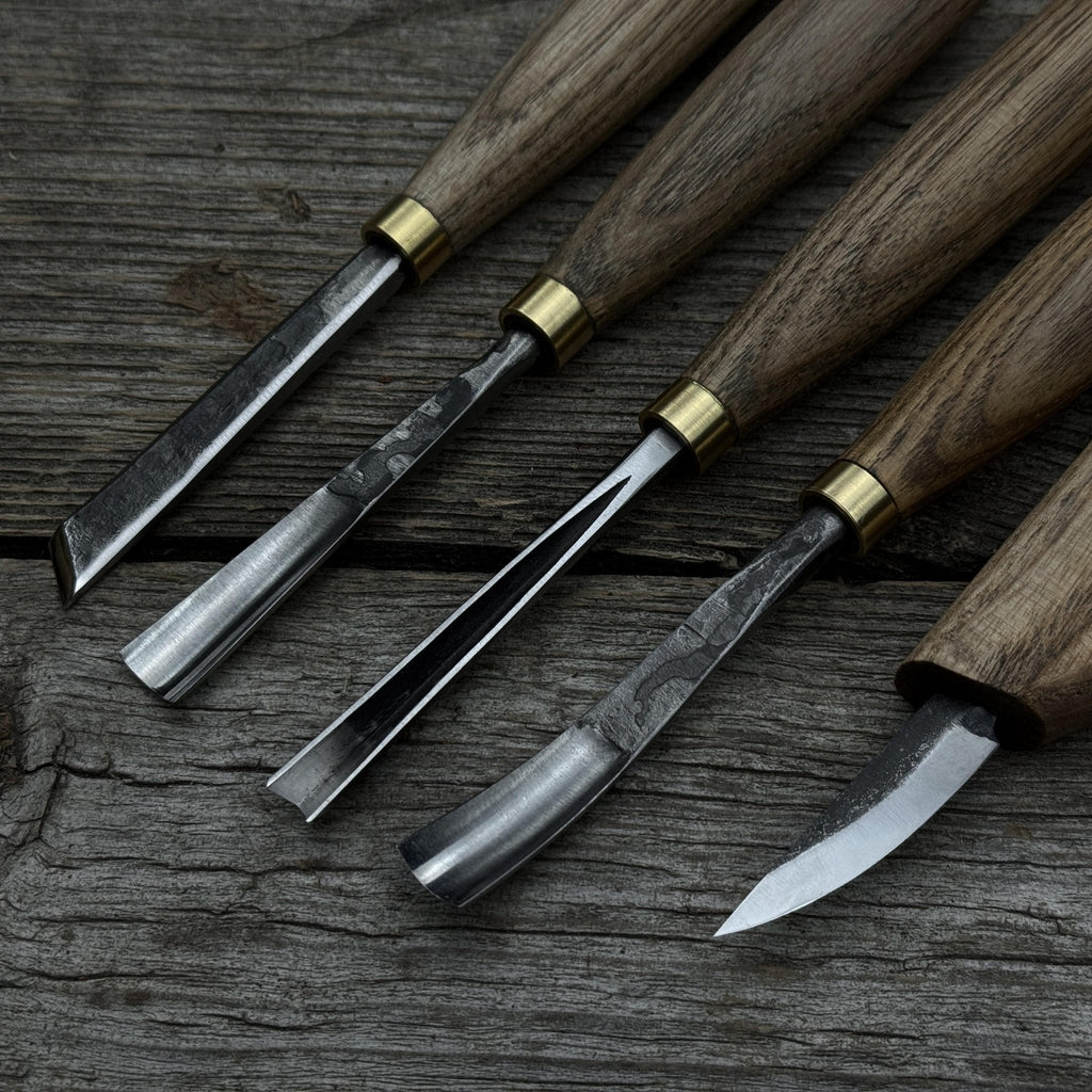 5-Piece Hand-Forged Wood Carving Set