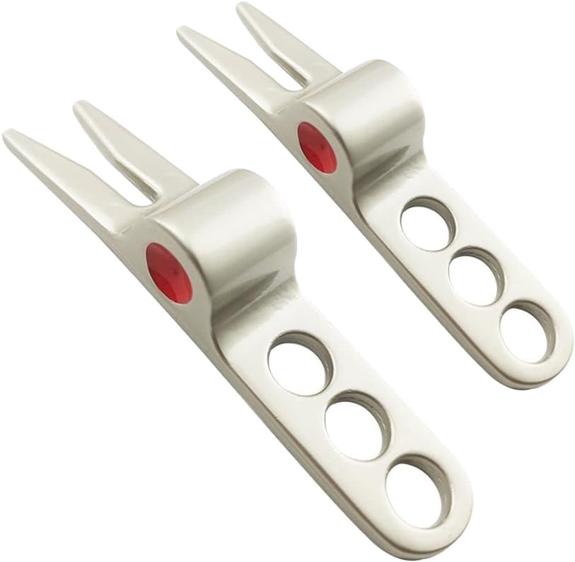 Juroicessry 1 Pair Silver Golf Ball Fork Pivot Divot Repair Tool Compatible Cameron Divot Tools for Scotty Golf Divot Tools