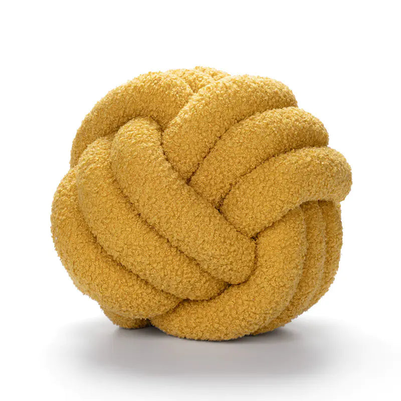 Handwoven Knotted Ball Sherpa Pillow