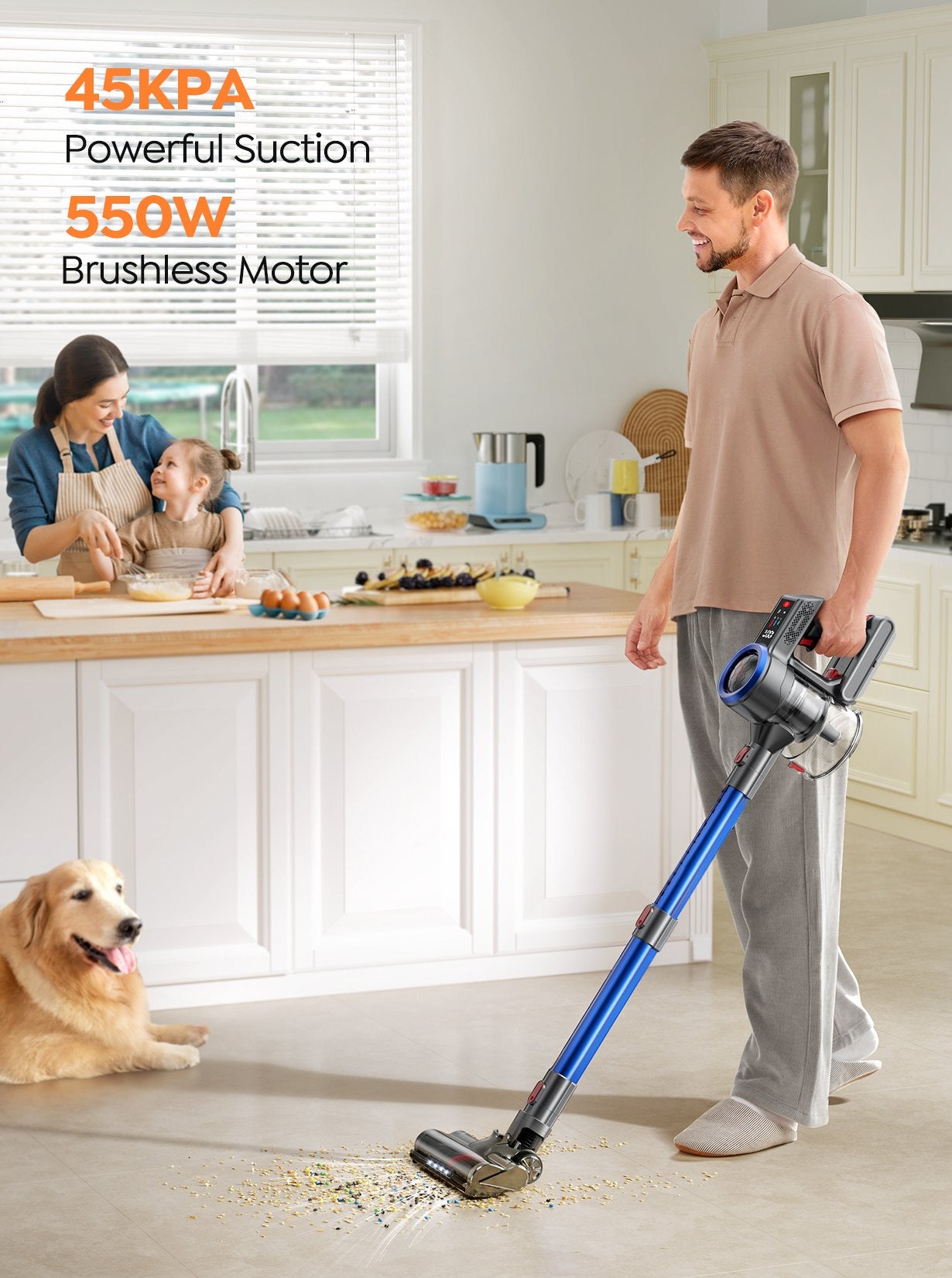【Blowout Sale】Buture JR700 Blue Cordless Vacuum