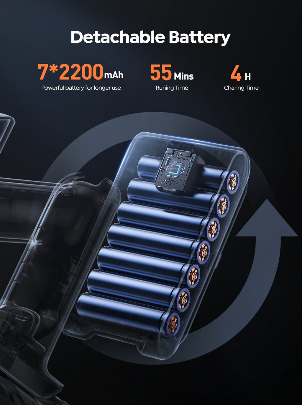 【Blowout Sale】Buture JR700 Blue Cordless Vacuum