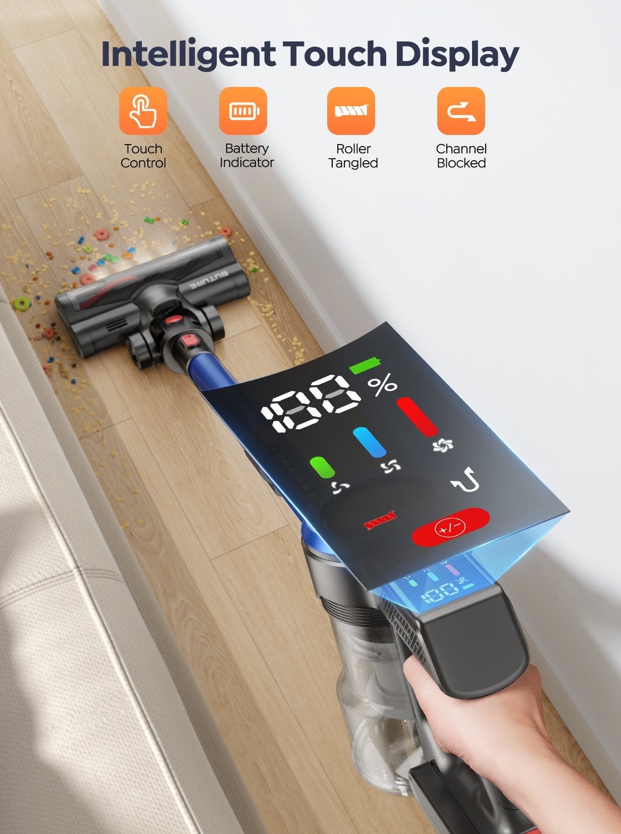 【Blowout Sale】Buture JR700 Blue Cordless Vacuum