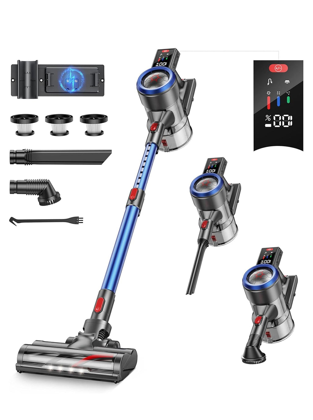 【Blowout Sale】Buture JR700 Blue Cordless Vacuum