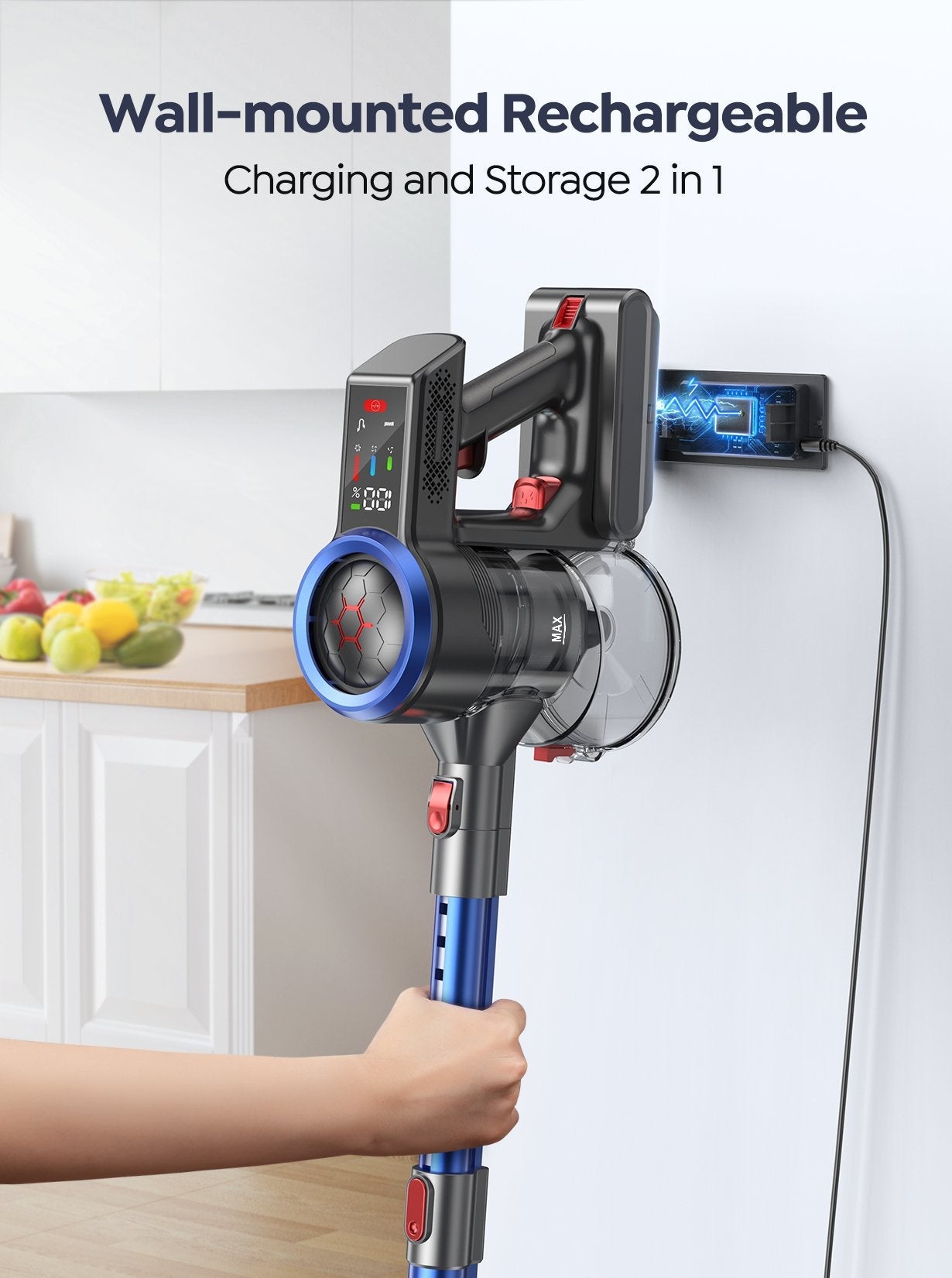 【Blowout Sale】Buture JR700 Blue Cordless Vacuum