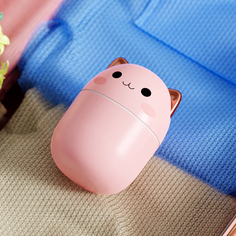Cat-Shaped Ultrasonic Humidifier with Night Light & Aromatherapy