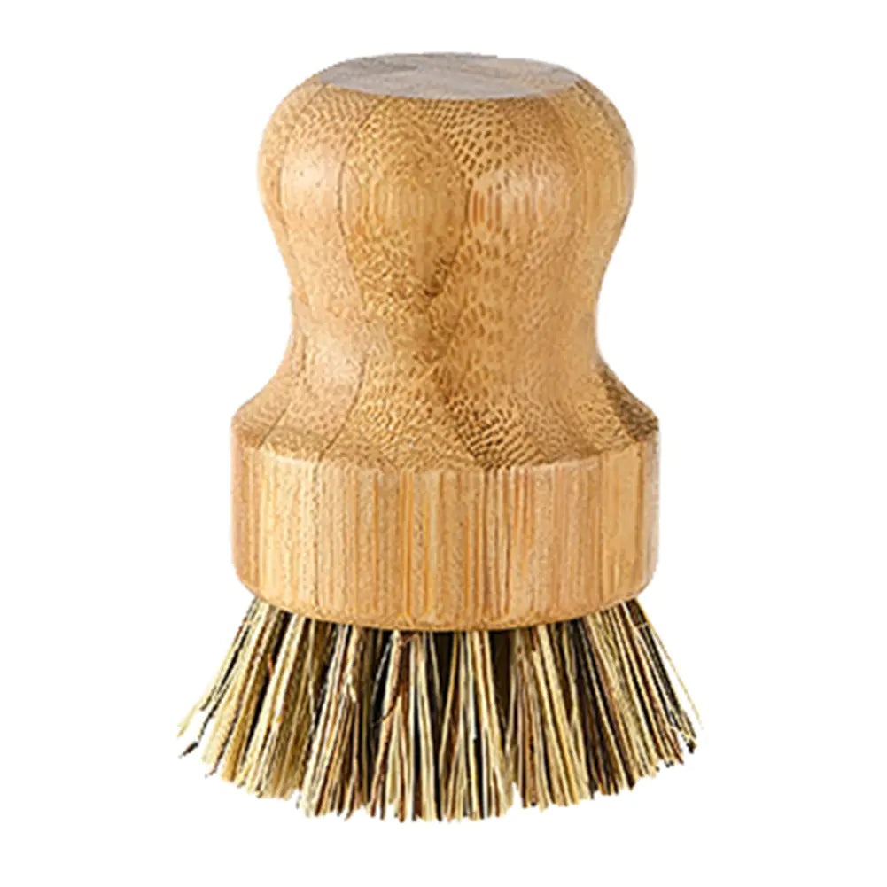 Natural Bamboo Cleaning Brushes with Round Handles for Kitchen, Home, Automobiles