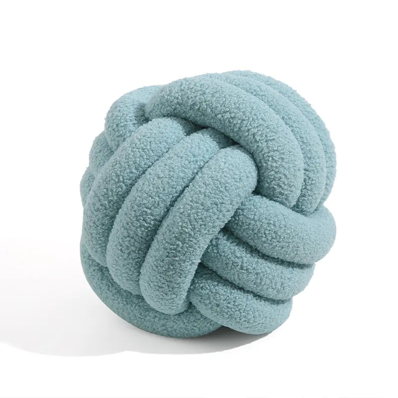Handwoven Knotted Ball Sherpa Pillow
