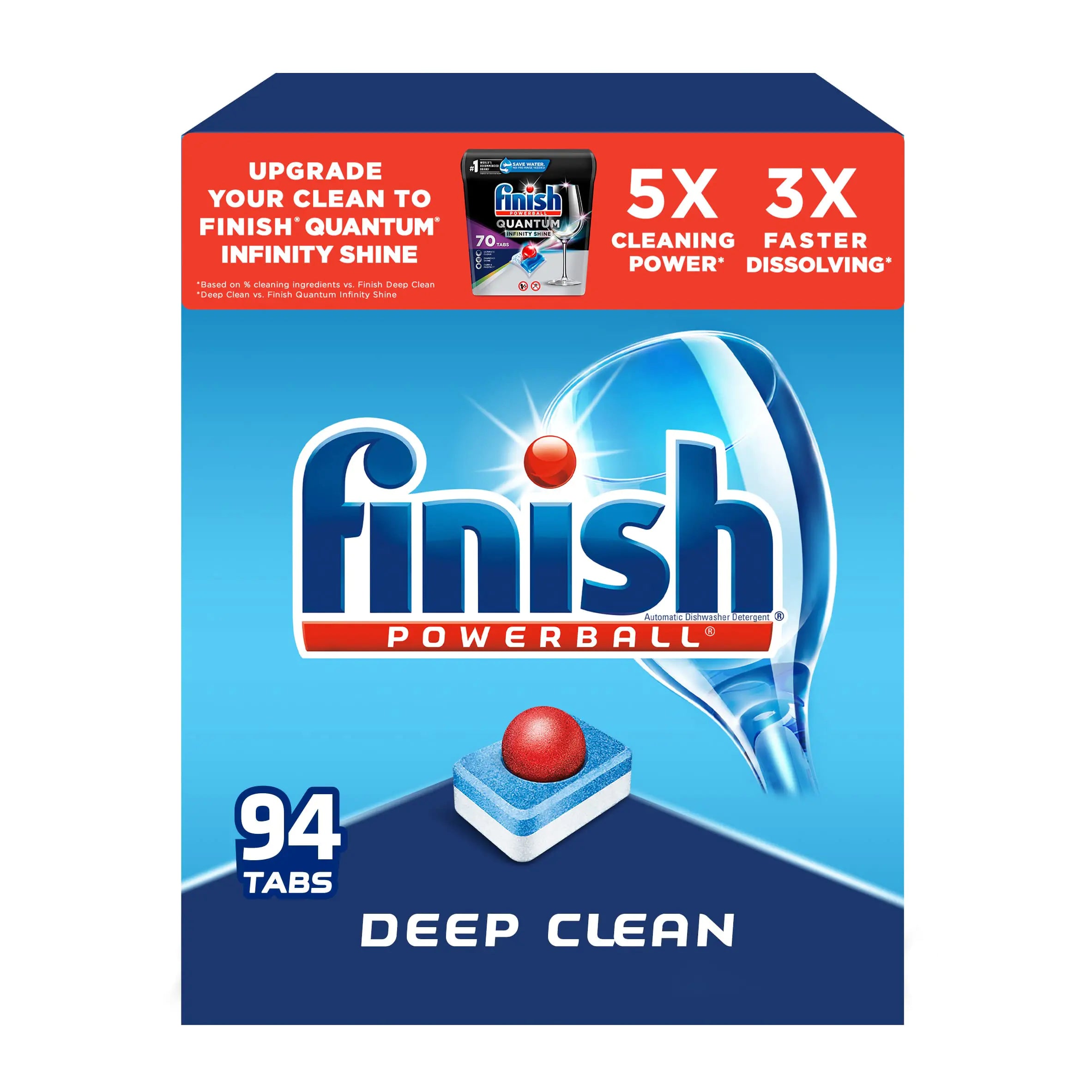 Finish - All in 1 - Dishwasher Detergent - Powerball - Dishwashing Tablets - Dish Tabs - Fresh Scent 94 Count (Pack of 1) - Packaging May Vary
