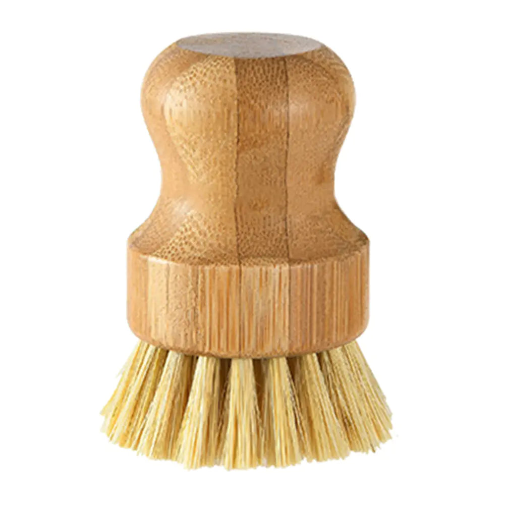 Natural Bamboo Cleaning Brushes with Round Handles for Kitchen, Home, Automobiles