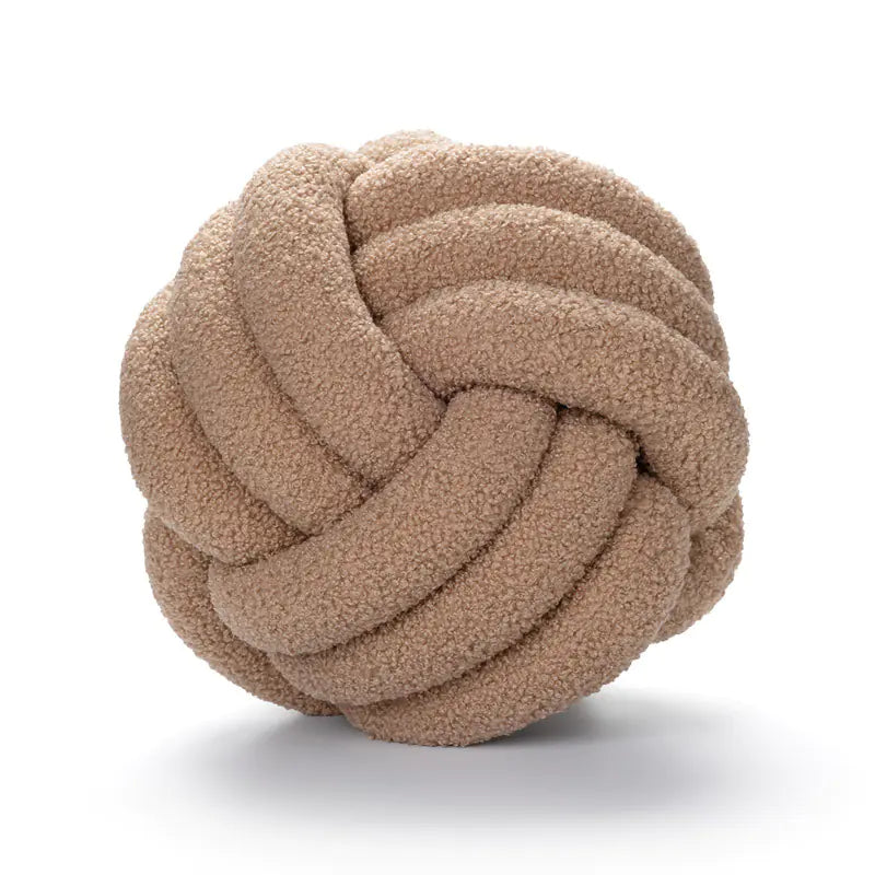 Handwoven Knotted Ball Sherpa Pillow