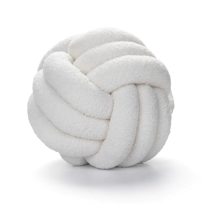 Handwoven Knotted Ball Sherpa Pillow