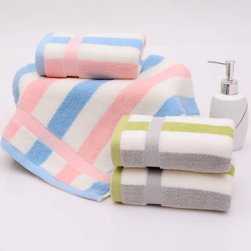 Thick Solid Color Sports Towels with Jacquard Stripes
