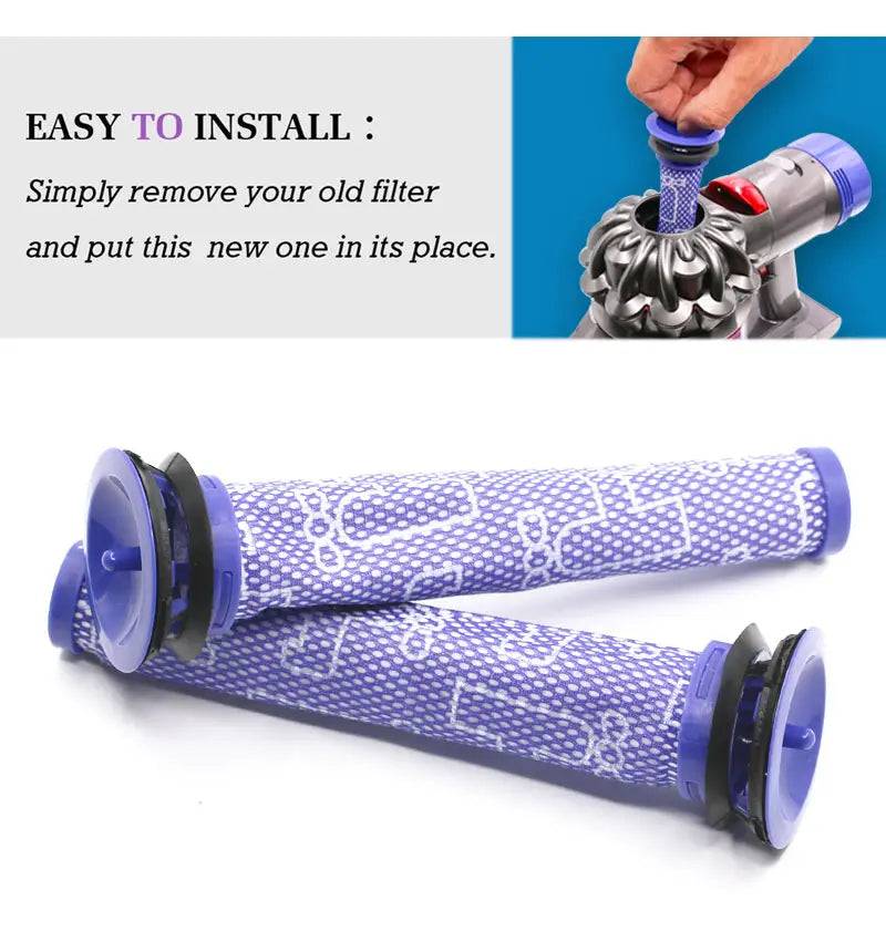 Dyson V7 V8 Vacuum Pre-Filter & HEPA Post-Filter Set