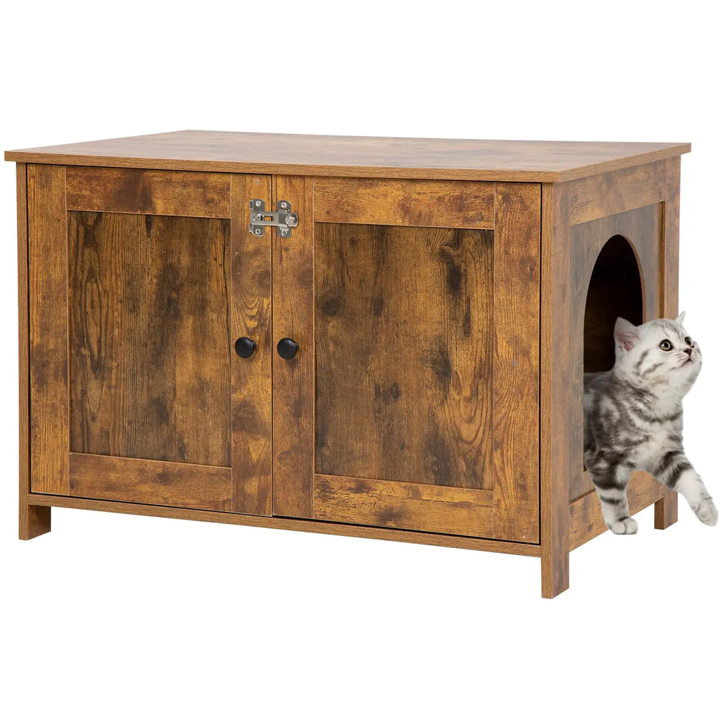 Cat Litter Box Enclosed Wooden Stylish