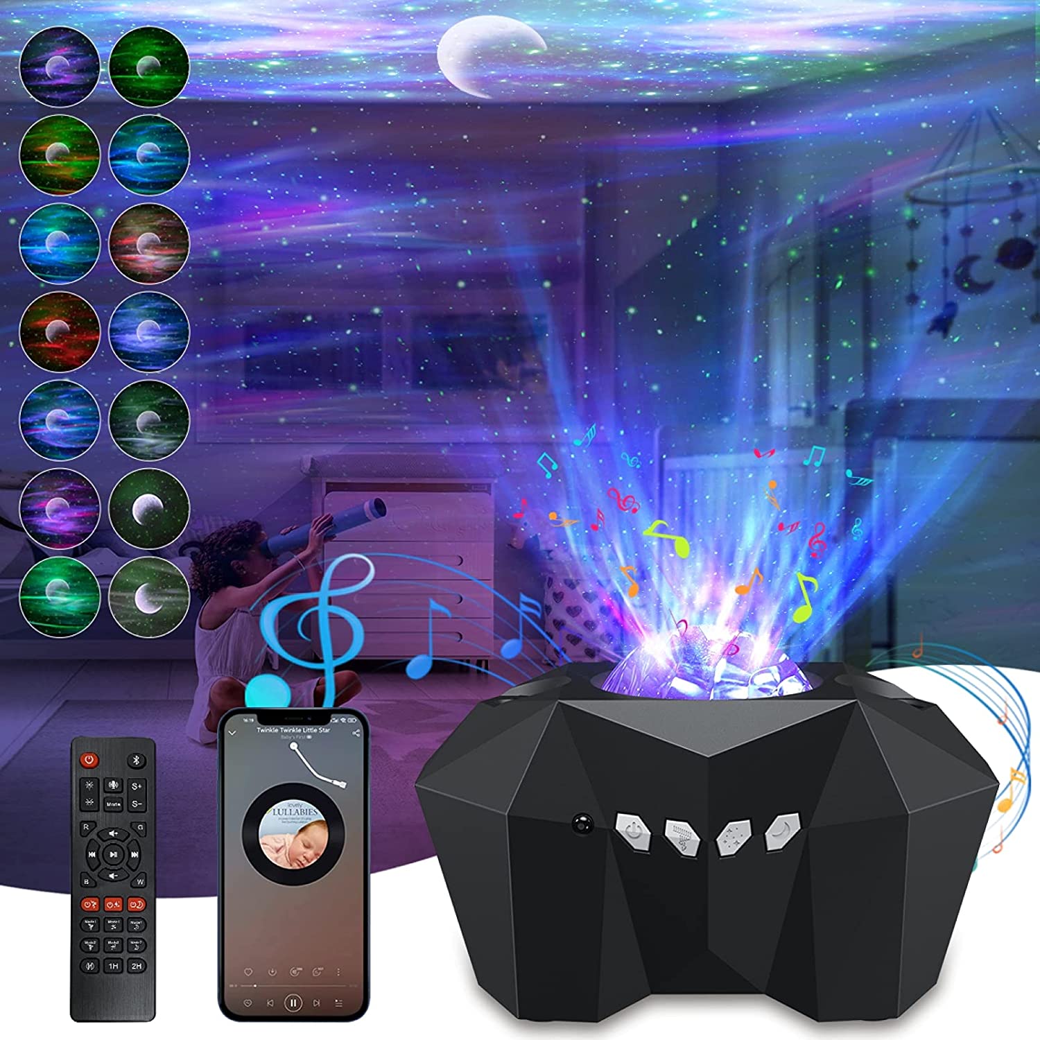 Galaxy Star Projector with Aurora Northern Lights & Bluetooth Speaker