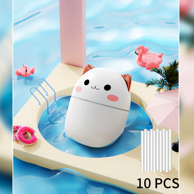 Cat-Shaped Ultrasonic Humidifier with Night Light & Aromatherapy