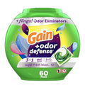 Gain Flings Laundry Detergent Pacs with Odor Defense 60 Ct Super Fresh HE 3in1 Detergent Pacs with Febreze and Oxi