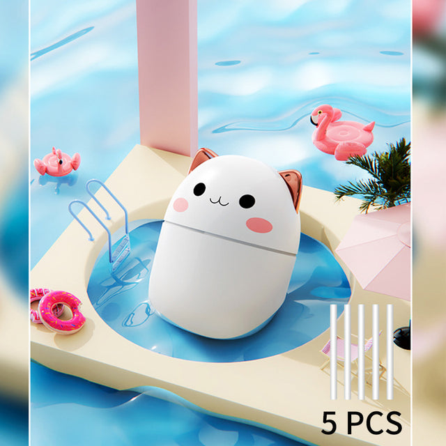 Cat-Shaped Ultrasonic Humidifier with Night Light & Aromatherapy