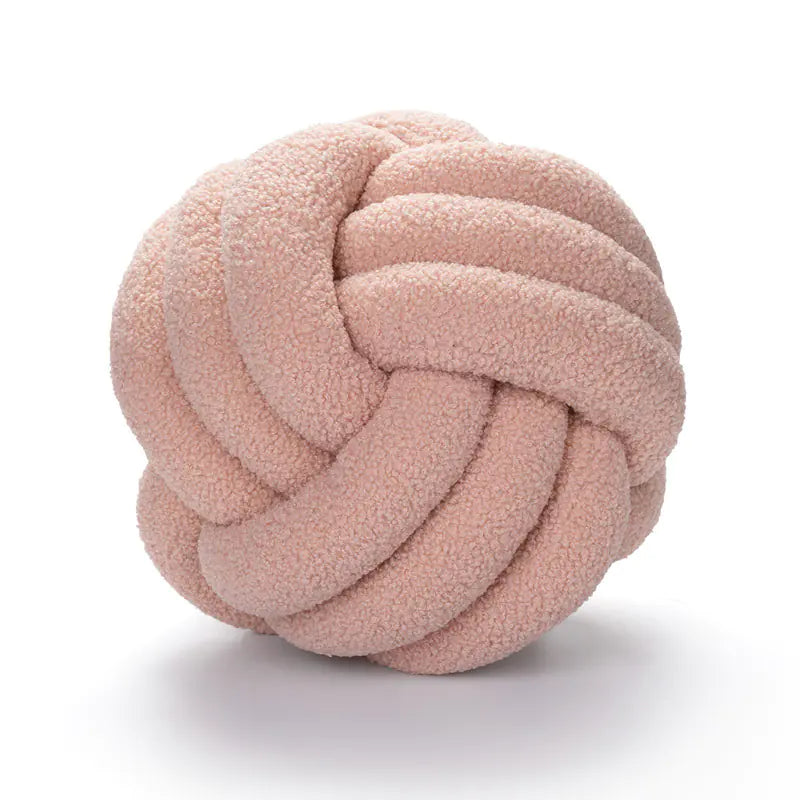 Handwoven Knotted Ball Sherpa Pillow