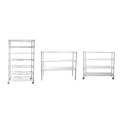 7 Tier Wire Shelving Unit, 2450 LBS NSF Height Adjustable Metal Garage Storage Shelves With Wheels, Heavy Duty Storage Wire Rack Metal Shelves