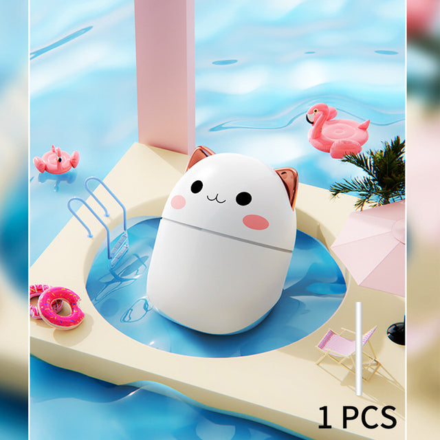 Cat-Shaped Ultrasonic Humidifier with Night Light & Aromatherapy