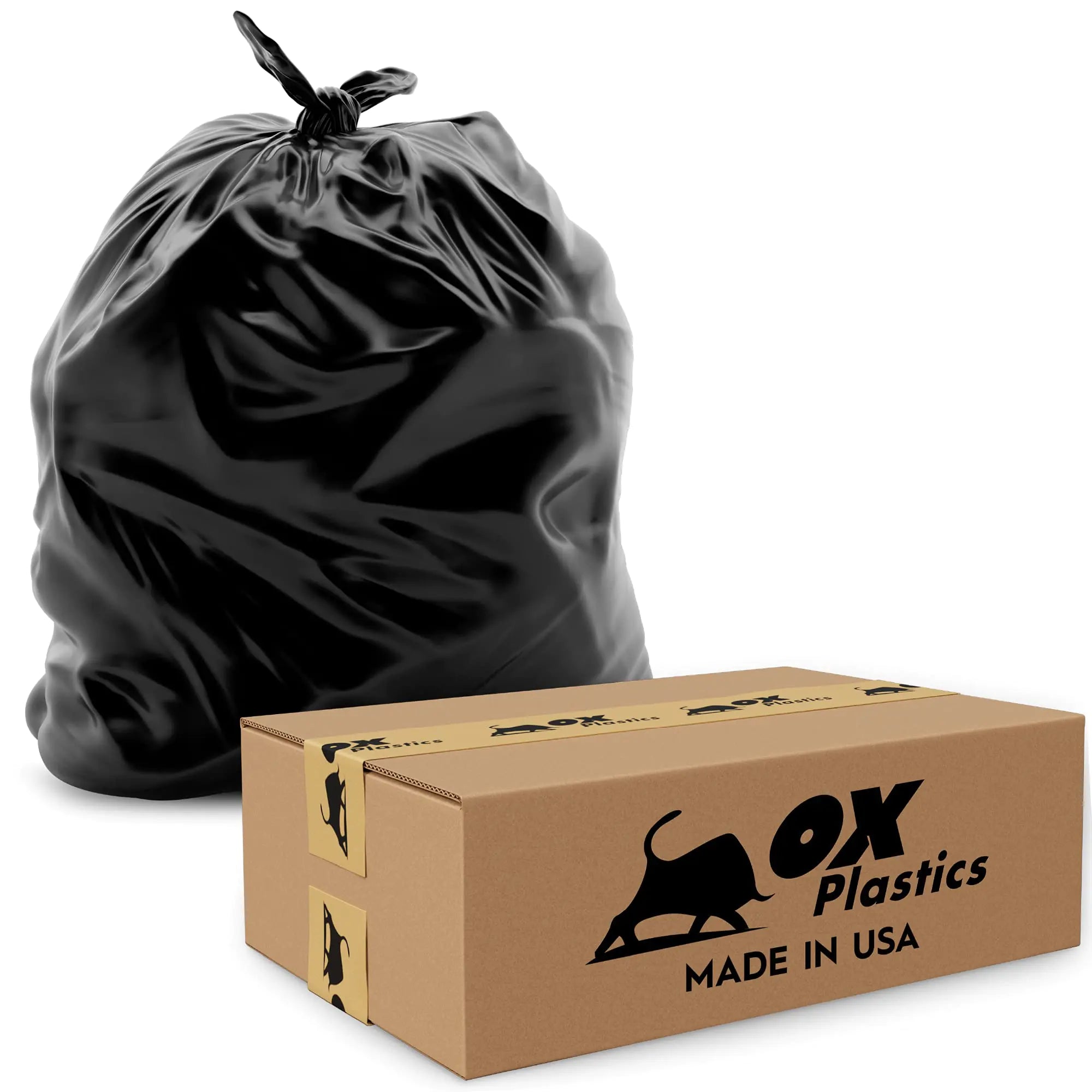 55 Gallon Trash Bag - 2 MIL thick 100 count Large Contractor Heavy Duty Bags Extra Large Trash Can Liner Bags 36x52 2mil (Black)